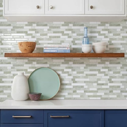 STICKGOO Thicker Peel and Stick Backsplash Tile for Kitchen and Bathroom - color: Light Gray-Beige