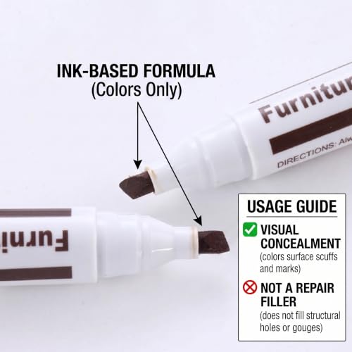 Black Furniture Repair Marker Pen, Instant Wood Floor Scratch Touch Up Tool