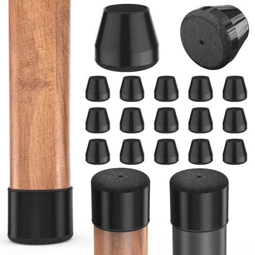 Chair Leg Floor Protectors, (Black, Fit:0.67-0.87"). - color: Black, size: Round S(0.67-0.87")