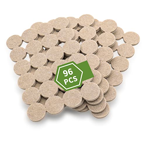 Felt Furniture Pads for Hardwood Floors 96 PCS, 1" Round, Beige - size: 96PCS 1 inch Round Beige