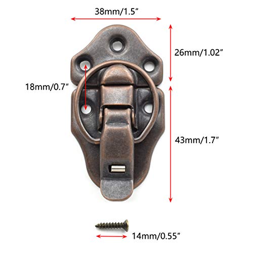 SDTC Tech 2-Pack Retro Red Bronze Style Box Toggle Latch - color: red bronze