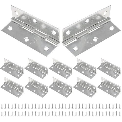 Piutouyar 12 Pack Butt Hinge 3 Inch Mini Hinges, Silver - size: 3 Inch