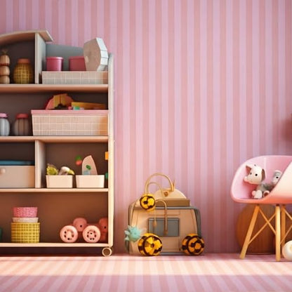 Flutesan 12 Pcs Miniature Dollhouse Wallpaper, Pink Stripes - style: Pink Stripes