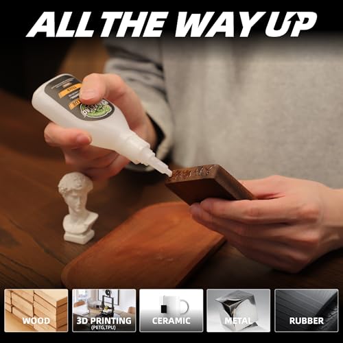 Thick Super CA Glue Kit 2.3 oz for Wood Metal Plastic Shoe Ceramic Leather - size: 2 oz., style: THICK VISCOSITY