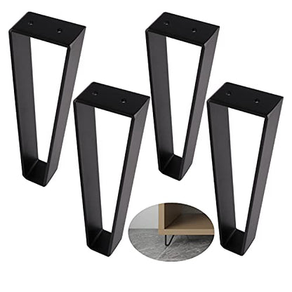 Osring 10 Inch Trapezoid Furniture Legs, Black Metal Coffee Table Feet 4pcs - color: Black, size: 10 Inch