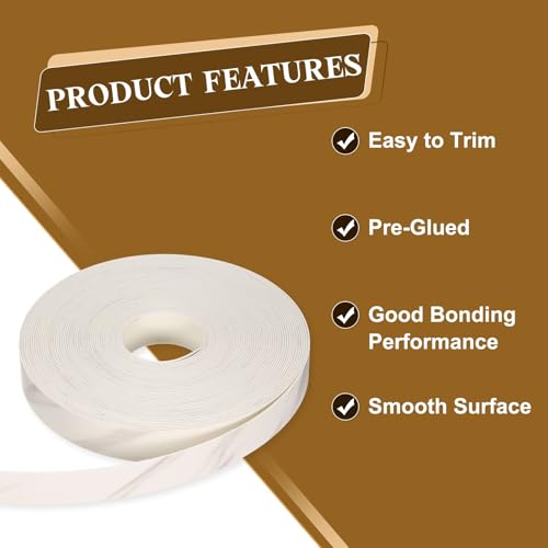 uxcell 7/8 Inchx25ft Wood Veneer Edge Banding Pre-Glued Flexible - size: 7/8 Inch x 25ft