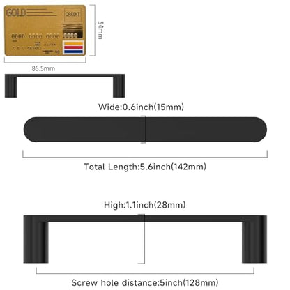 Amerdeco 10 Pack Matte Black Cabinet Pulls 5" - color: Matte Black, size: 5" hole center