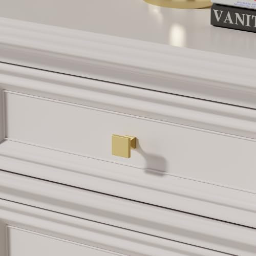 Haliwu 20 Pack Gold Cabinet Knobs Solid Drawer Knobs - color: Gold & Square