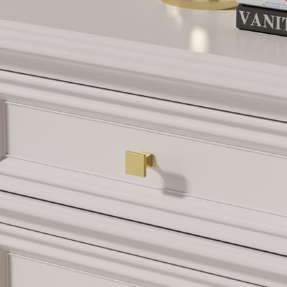 Haliwu 20 Pack Gold Cabinet Knobs Solid Drawer Knobs - color: Gold & Square