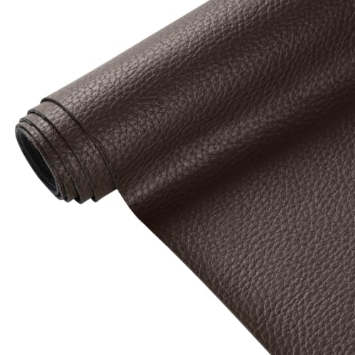 Faux Leather Fabric 1.15MM Thick Marine Vinyl Fabric by The Yard, 12 Yards - color: Dark Brown, size: 12 Yards