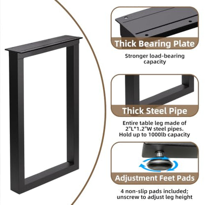 Metal Bar Height Table Legs 36x17.7 Inch Black - size: H36"x W17.7" U Shape