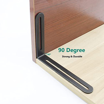 4 PCS Adjustable L-Shape Corner Brace, ULIFESTAR Heavy Duty Thicken Stainless Steel Joint Right Angle Brackets L Slotted Support Shelf Bracket for PC Case,Fixing Furniture-120x165x3mm/4.72x6.5x0.12'' - size: Black 4.72 x 6.5 x 0.12 inches