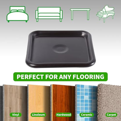 2 1/2" Square Carpet Bottom Furniture Caster Cups, Furniture Pads, 12 Pack - size: 2-1/2 Inch, 12 Pack