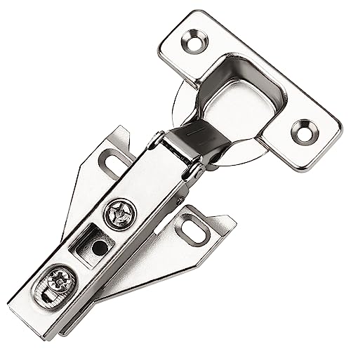 Probrico 8 Pairs（16 Pack） Kitchen Cabinet Hinges for Face Frame Cabinet, Concealed Cabinet Hinges Brushed Satin Nickel with Mounting Screws - size: 8 Pairs