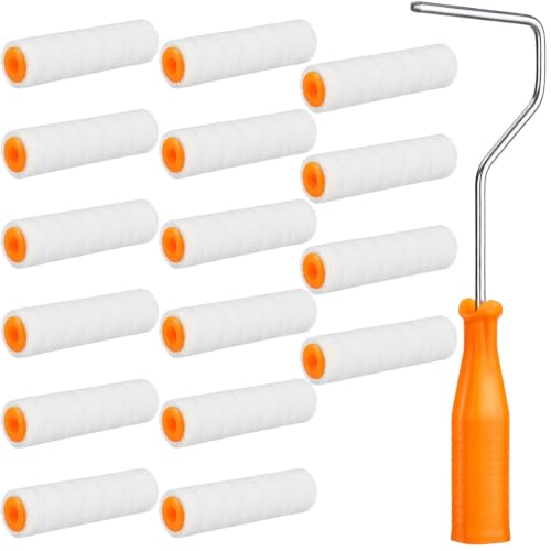 Honeydak 16 Pack Mini Paint Roller with Replacement Heads, 4 Inch - size: 4 Inch