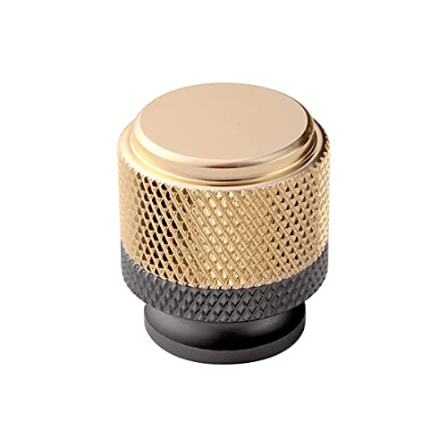 6 Pack 1 Inch Cabinet Knobs Gold and Grey Cupboard Aluminum Knobs Drawer Knobs Cabinet Knobs - color: Gold and Grey Knob, size: 1 Inch