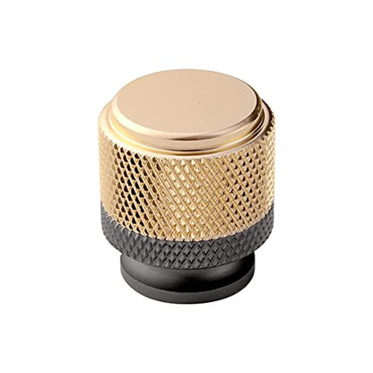 6 Pack 1 Inch Cabinet Knobs Gold and Grey Cupboard Aluminum Knobs Drawer Knobs Cabinet Knobs - color: Gold and Grey Knob, size: 1 Inch