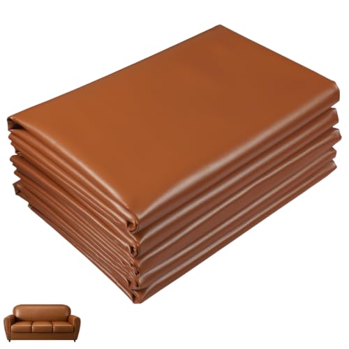 Picheng Vinyl Uholstery Faux Leather: 54" x 36" Soft Durable Marine Vinyl - color: Brown, size: 1Yard（54"x36"）