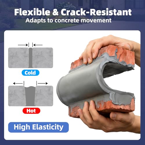 Concrete Crack Filler, 2.2lb(1kg) High Elasticity Self-Leveling Cement Crack Filler for Driveway, Walkway, Patio – Easy Repair Solution Indoor & Outdoor