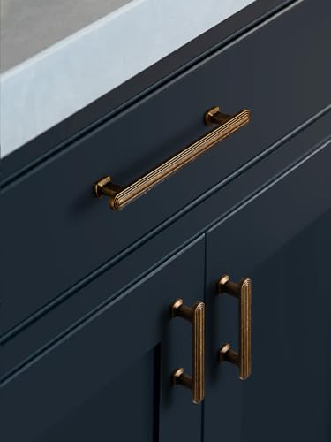 SORWDUREM 10 Pack 3.78 Inch(96mm) Antique Brass Cabinet Pulls Drawer Pulls Kitchen Hardware Cupboard Kitchen Hardware Cabinet Handles - color: Antique Brass, size: 3.78"(96mm) Hole Center