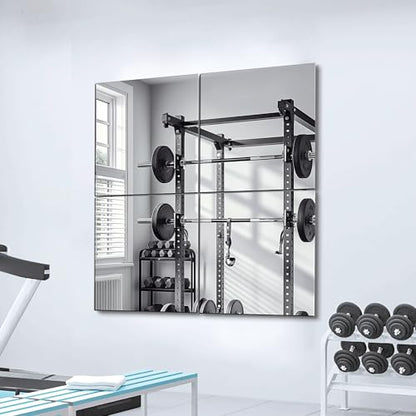 Delma Frameless Mirror Tiles 20"x20"x4 Pcs Wall Mounted - size: 20''x20''-4PCS