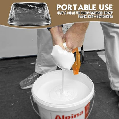 ROLLINGDOG 12 inch Disposable Paint Tray Liners - color: 5pc Paint Tray Liners(Drawstring Opening)