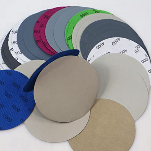 32PCS 5 inch No Hole #1000-#7000 Wet Dry Sanding Discs 1000 1200 1500 2000 3000 4000 5000 7000 Grit Sandpaper Compatible for Random Orbital Sanders (#1000-#7000 8Kind Grit Each 4PCS) - style: #1000-#7000 8Kind Grit Each 4PCS