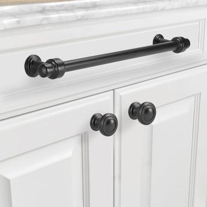 10 Pack 10 Inch(254mm) Kitchen Cabinet Handles Matte Black Cabinet Pulls Zinc Alloy Drawer Pulls Solid Kitchen Hardware - color: Matte Black, size: 10'' Hole Center(254mm)