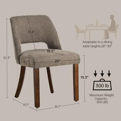 Usaint Upholstered Dining Chairs Set of 4, Modern Fabric Kitchen Chairs - color: Brown