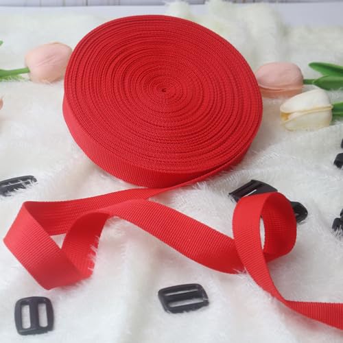 Red 1 inch Webbing Strap Kit for DIY Crafts-Backpacks-20yds - color: Red