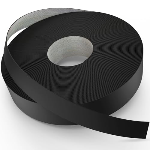 YANYE Black Edge Banding, 1 inch x 25ft roll of Wood Veneer Melamine Edge Banding Preglued, Tape Banding for Cabinet Repair Furniture - color: Black, size: 1"x 25ft