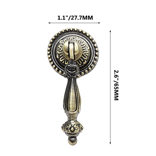 Biaungdo 4 Pack Antique Cabinet Pulls, Bronze Antique Pull Handles - color: Green Bronze