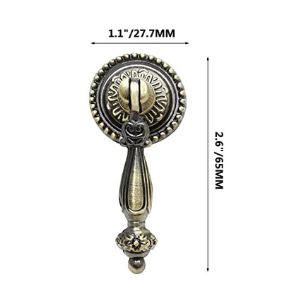 Biaungdo 4 Pack Antique Cabinet Pulls, Bronze Antique Pull Handles - color: Green Bronze