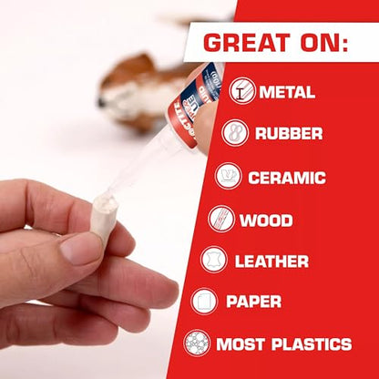 Loctite Super Glue Liquid Longneck Bottle, 10g Bottle (Pack of 2) Instant Adhesive for Plastic, Wood & Metal, Clear Superglue with Extra Long Precision Nozzle, Quick‑Dry Formula - size: 10g, style: 2 Pack