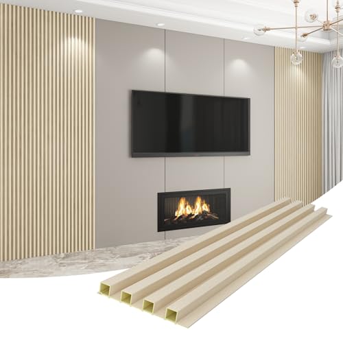 Slat Wall Panel 8-Pack, 118’’x6.1’’, Natural Wood - size: 118’’x6.1’’-Natural Wood