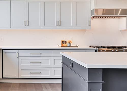 Amerdeco 10 Pack Brushed Satin Nickel Cabinet Pulls 3-3/4 Inch(96mm) Hole Center Cabinet Hardware Kitchen Cabinet Handles for Bathroom Drawer Pulls Dresser Pulls ZH0001 - color: Brushed Satin Nickel, size: 3.75" hole center, style: 10 Pack
