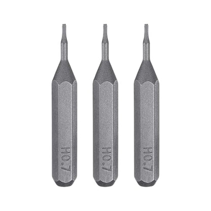 HARFINGTON 3pcs H0.7 Hex Screwdriver Bit 5/32" Hex Shank 28mm Length S2 Steel Magnetic Hexagon Head Screw Driver Bits for Precision Repair - size: H0.7