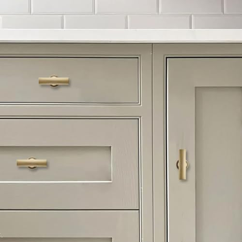 khtumeware 10 Pack 2 Inch 10 Pack Brushed Brass Cabinet Knobs Satin Gold Kitchen Soild Cabinet Knobs Drawer Knobs Cabinet Hardware Zinc Knobs for Dresser Drawers - color: Brushed Brass, size: 1.96"(50mm)Hole Center