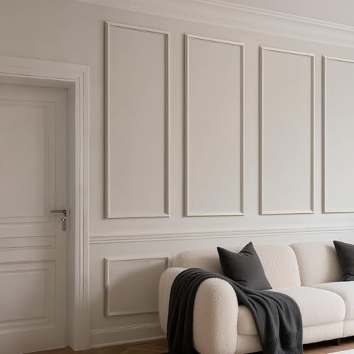 3 Sets Peel and Stick Wall Molding Kit, 54x24 Inch Premade Wainscoting Frames - color: 54''x24''-3pack