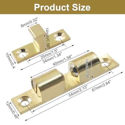 Double Roller Catch Cabinet Latches, 67mm, 4 Pack - color: Gold, size: 67mm