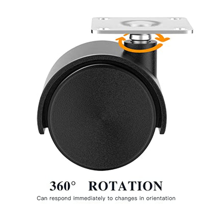 2 Inch Casters Set of 4, Plastic Wheels for Furniture, Plate Swivel Nylon Castor Wheels for Carts, Furniture, Planter, Baby Bed, Kitchen, Drawers, Cabinet, Table (with Stainless Steel Screws) - style: 2 inch