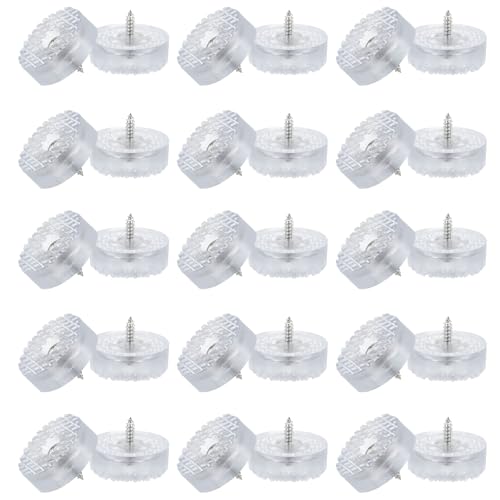 PATIKIL 1.2 Inch Screw-On Rubber Feet for Furniture, 32 Pcs Non Slip Furniture Pads Chair Glides Table Leg Protectors for Hardwood Floor Cutting Board Electronics, Clear - color: Clear, size: 1.2 Inch