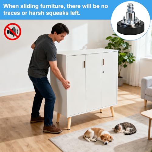 Adjustable Leveling Feet 12 PCS, 1/4" Thread Furniture Feet with T-Nuts