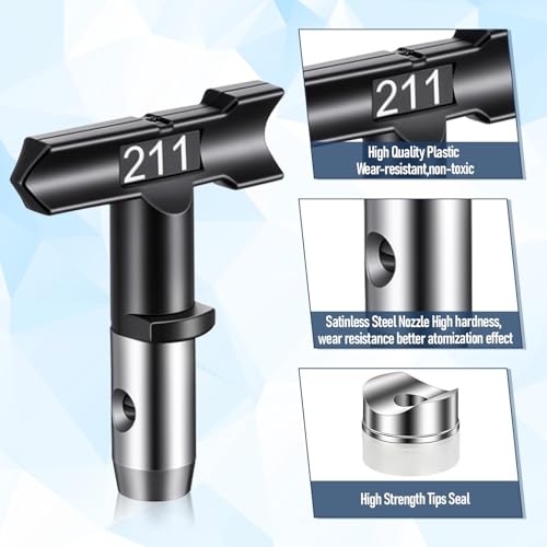 15Pcs Paint Sprayer Tips Set 6 Reversible Airless Spray Nozzle Tips