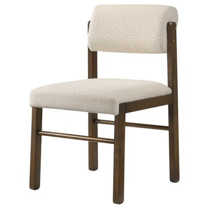 Coaster Kehoe Upholstered Dining Chair Set of 2, Walnut and Cream 193932WAL - color: Walnut/Cream