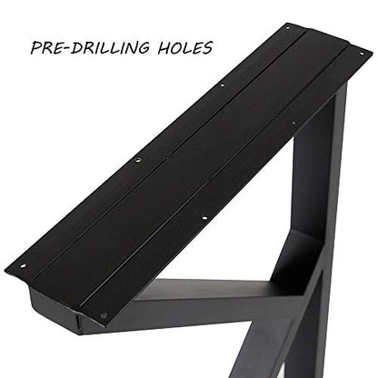 TIEOU Metal Legs for Table K Shape 28" H Tall Industrial Black Table Legs Heavy Duty Metal Desk Legs Set of 2(Without Boards) - size: K Shape-28"H