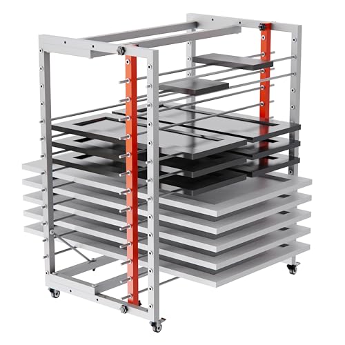 Drying Painting Rack for Cabinet Doors – 13-Tier Metal Panel Stand with Locking Wheels and Adjustable Depth
