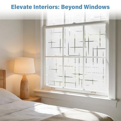 Finnez Window Privacy Film, Frosted Cross Window Cling, 29.5″ x 78.7″ - color: Cross Pattern, size: 29.5 x 78.7 inches