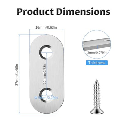 8pcs 37mm Flat Plate Straight Brackets - size: 8Pcs 37 Straight