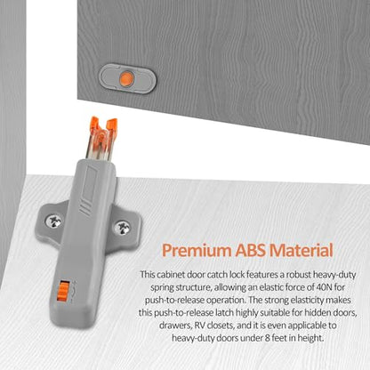 Push to Open Door Latch,5 Pack Non-Magnetic Heavy Duty Push Latch for Hidden Door Push Release Drawer Pull Touch Lock Tip On Closet Close Strong Pop Out,Push to Open Kitchen Cabinet Hardware